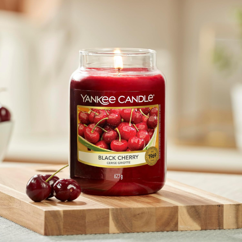 Rich Black Cherry Scented Candle – Large Jar