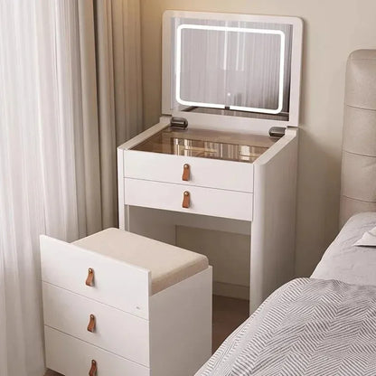 Ivory - Foldable Mirror Makeup Table