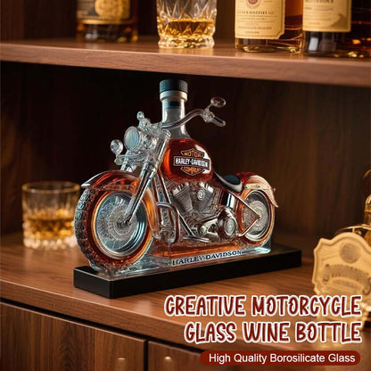 Creative glass wine bottle for motorcycles