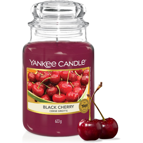 Rich Black Cherry Scented Candle – Large Jar