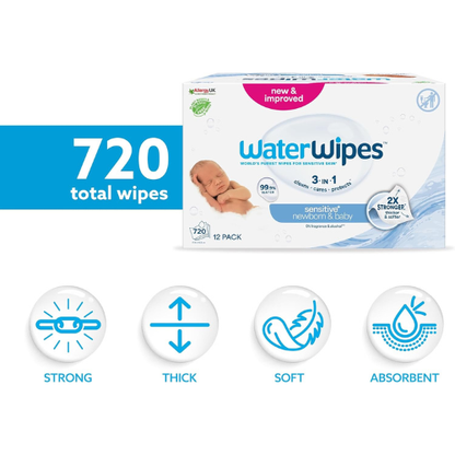 Baby Wipes – Sensitive+ Unscented, 720‑Count Bulk Pack