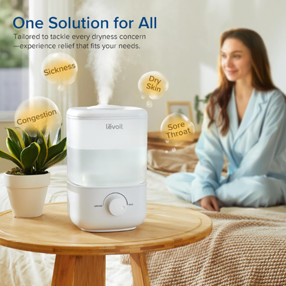 Cool Mist Bedroom Humidifier with Easy‑Clean Top Fill Design