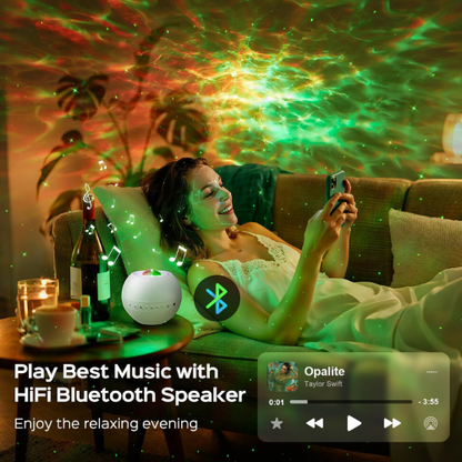 Galaxy Projector with 360 Lighting & White Noise for a Magical Bedroom Experience