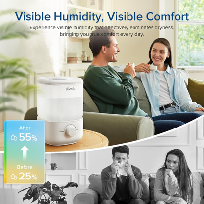 Cool Mist Bedroom Humidifier with Easy‑Clean Top Fill Design