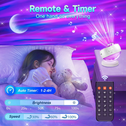 Galaxy Star Projector with Remote Control & Sound Activation