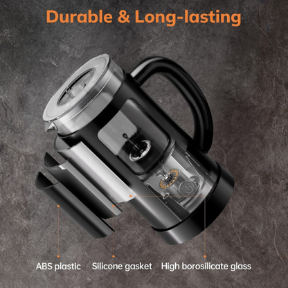 Electric 4‑in‑1 Milk Frother with Large Glass Chamber