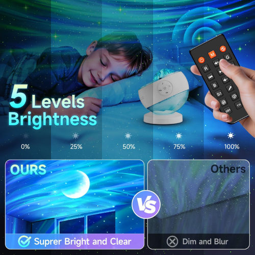 Galaxy Star Projector with Remote Control & Sound Activation
