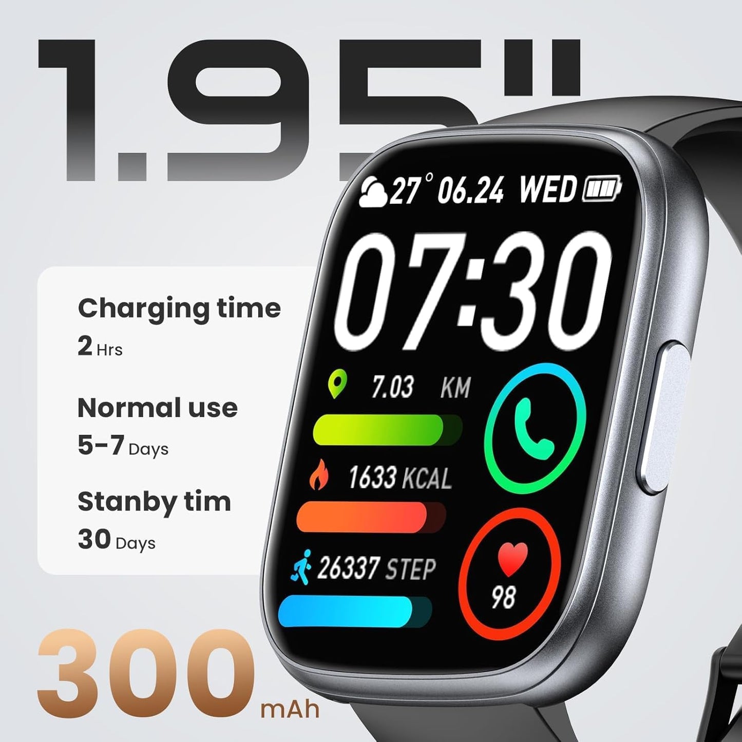 SmartWatch – Multifunction smartwatch with Bluetooth calls and health tracking