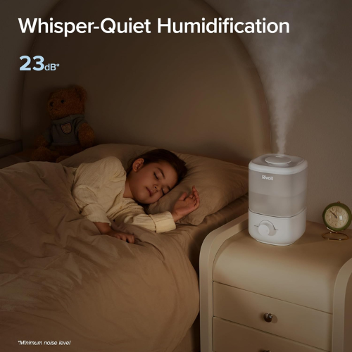 Cool Mist Bedroom Humidifier with Easy‑Clean Top Fill Design
