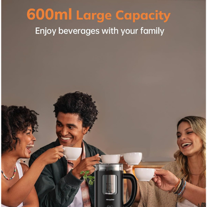 Electric 4‑in‑1 Milk Frother with Large Glass Chamber