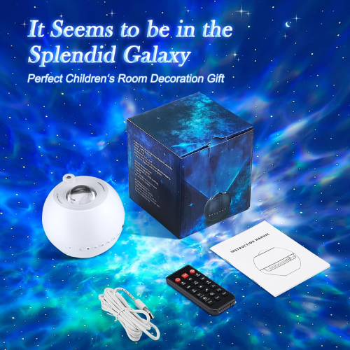 Galaxy Projector with 360 Lighting & White Noise for a Magical Bedroom Experience