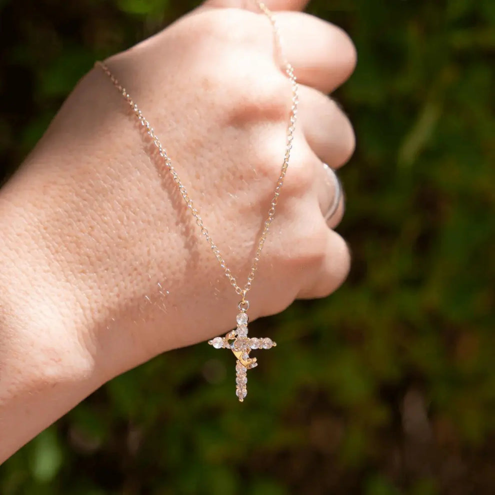 Protective Cross and Crown Necklace + Free Ebook