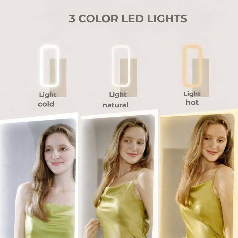 Floor-standing jewellery cabinet with LED mirror, 360° rotating organiser 😍