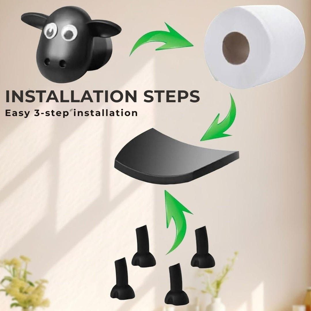 Set of 3 Fun Sheep Toilet Paper Holders