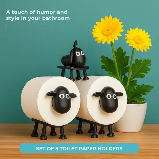 Set of 3 Fun Sheep Toilet Paper Holders